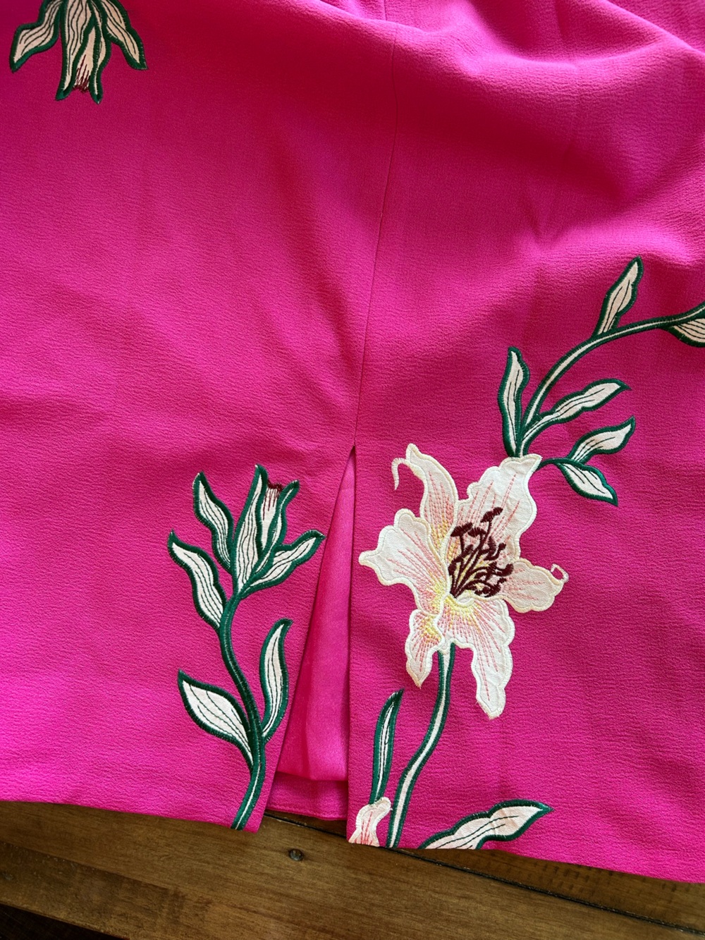 Dress the Population Nicole Floral Tropical Fuchsia Cocktail Dress L - Picture 11 of 16